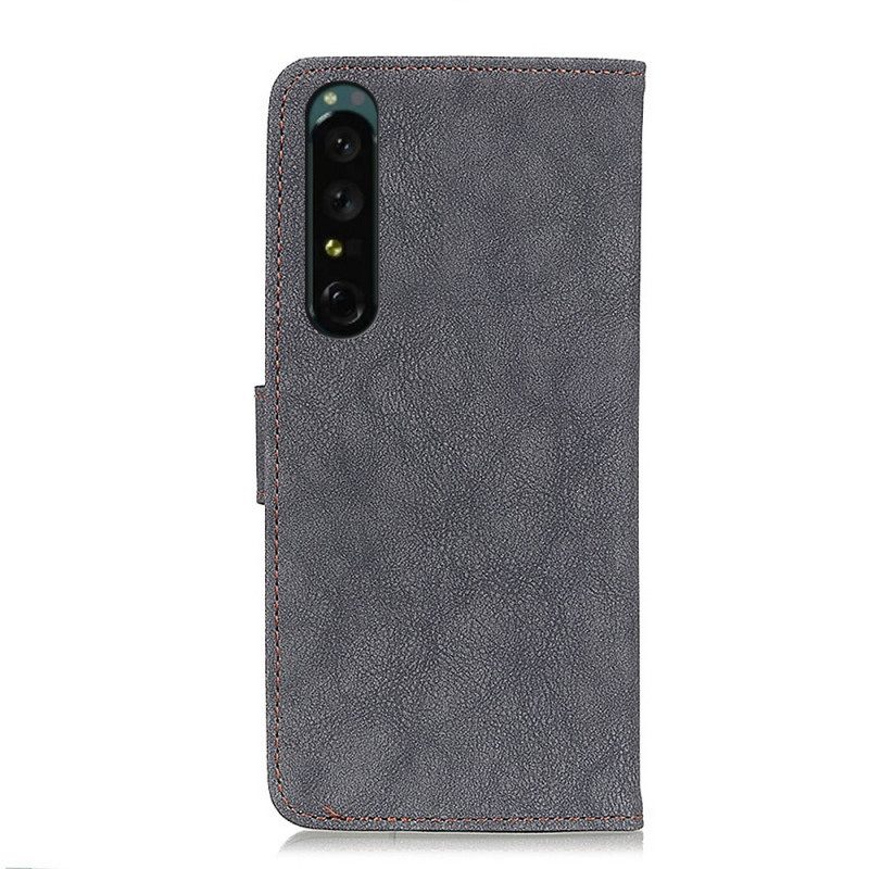 Κάλυμμα Sony Xperia 1 IV Vintage Split Leather Khazneh