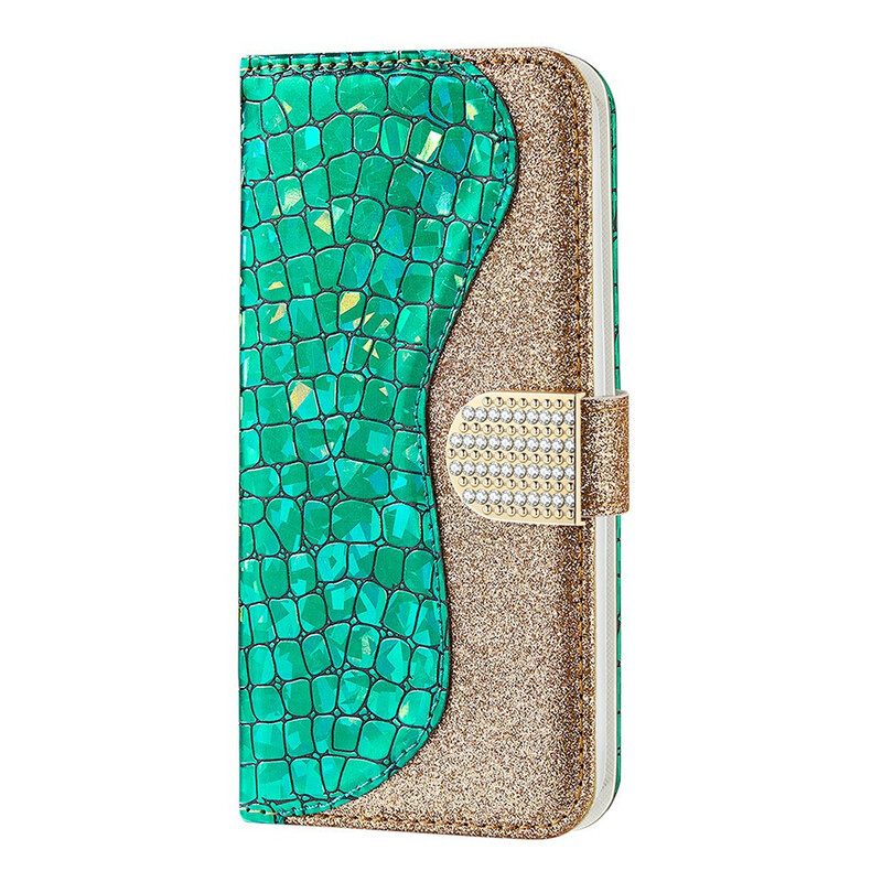 δερματινη θηκη Samsung Galaxy S21 FE Crocodile Diamonds