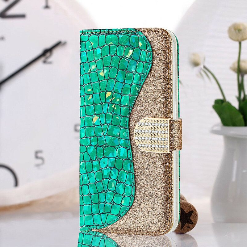 δερματινη θηκη Samsung Galaxy S21 FE Crocodile Diamonds