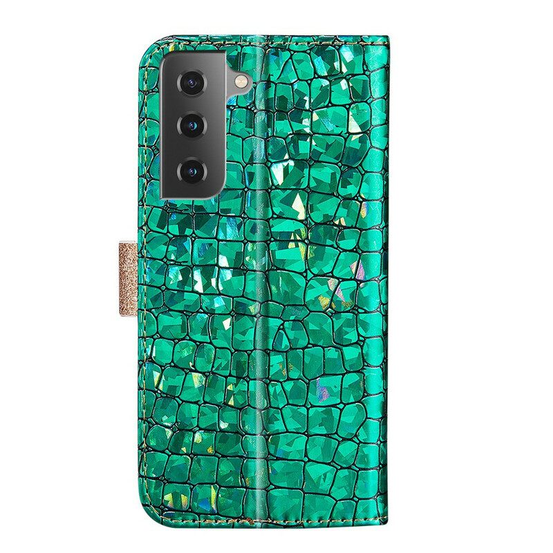 δερματινη θηκη Samsung Galaxy S21 FE Crocodile Diamonds