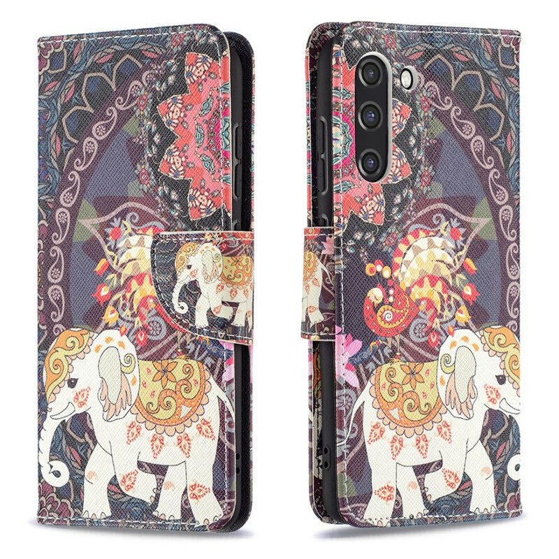 Κάλυμμα Samsung Galaxy S21 FE Mandala Ethnic Elephants