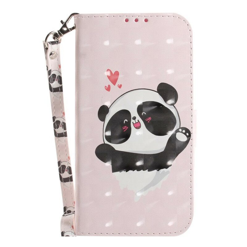 Κάλυμμα Samsung Galaxy S21 FE με κορδονι Panda Love With Strap