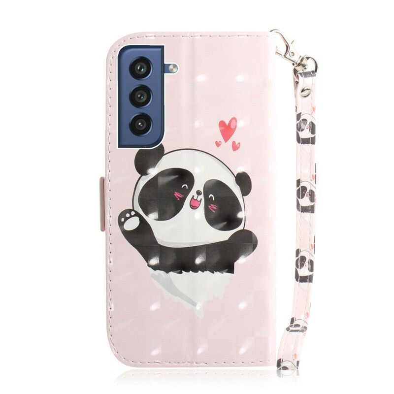 Κάλυμμα Samsung Galaxy S21 FE με κορδονι Panda Love With Strap