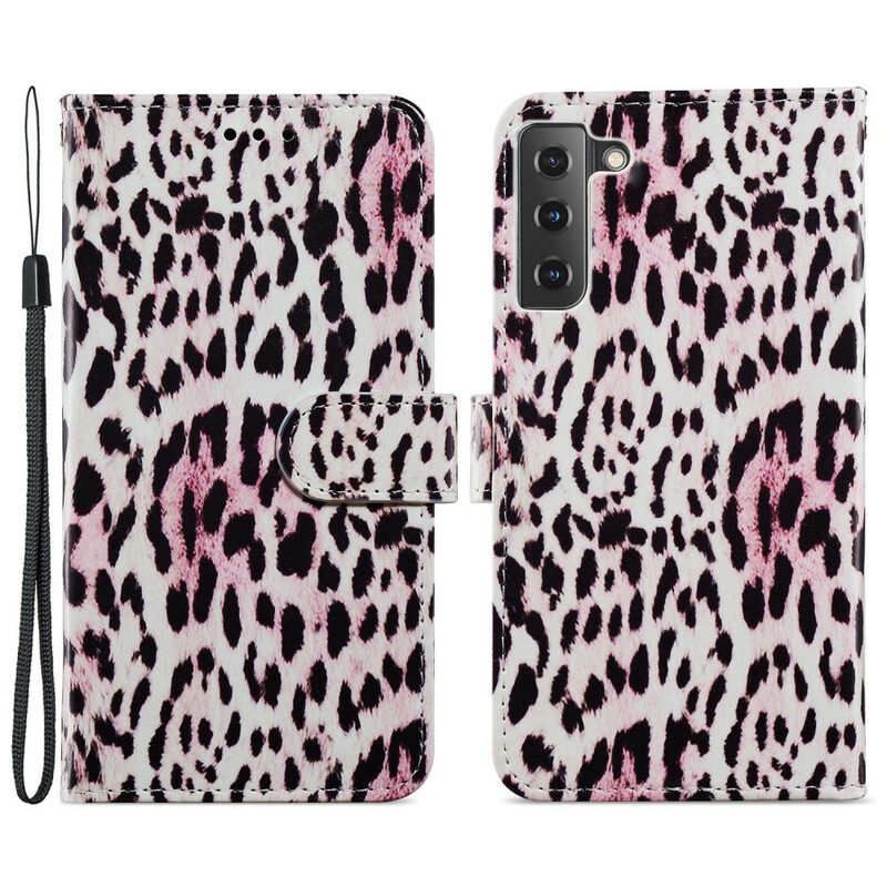 Θήκη Flip Samsung Galaxy S21 FE Leopard Print