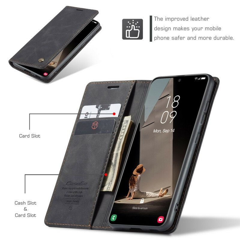 θηκη κινητου Samsung Galaxy S21 FE Θήκη Flip Caseme Faux Leather