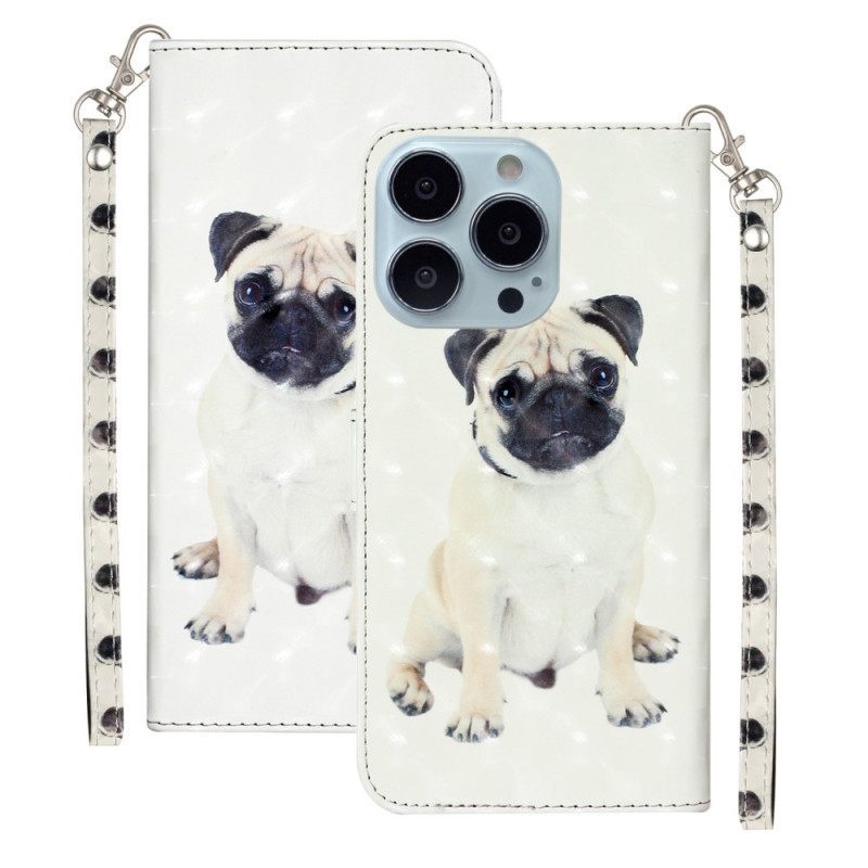 Κάλυμμα iPhone 15 Pro Max με κορδονι 3d Pug Με Λουράκι