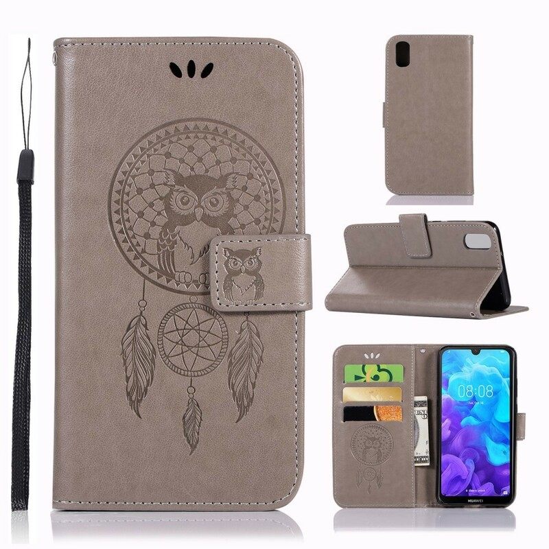 Κάλυμμα / Honor 8S Δερμάτινο Εφέ Dreamcatcher Owl