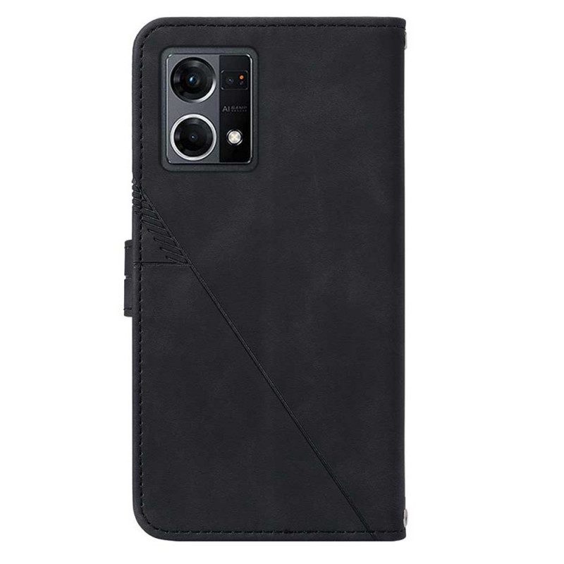 Θήκη Flip Oppo Reno 7 με κορδονι Strappy Triangle