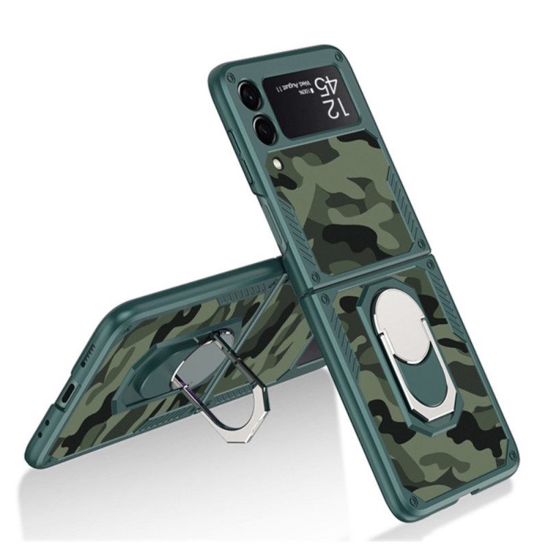 Θήκη Samsung Galaxy Z Flip 3 5G Θήκη Flip Δαχτυλίδι Υποστήριξης Gkk Camo