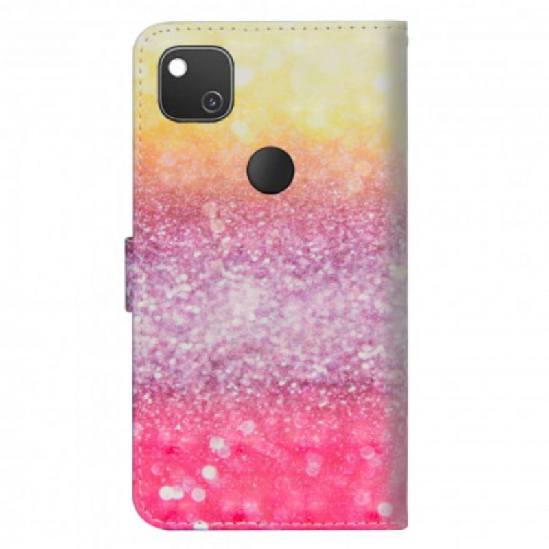 Θήκη Flip Google Pixel 4a Ματζέντα Glitter Gradient