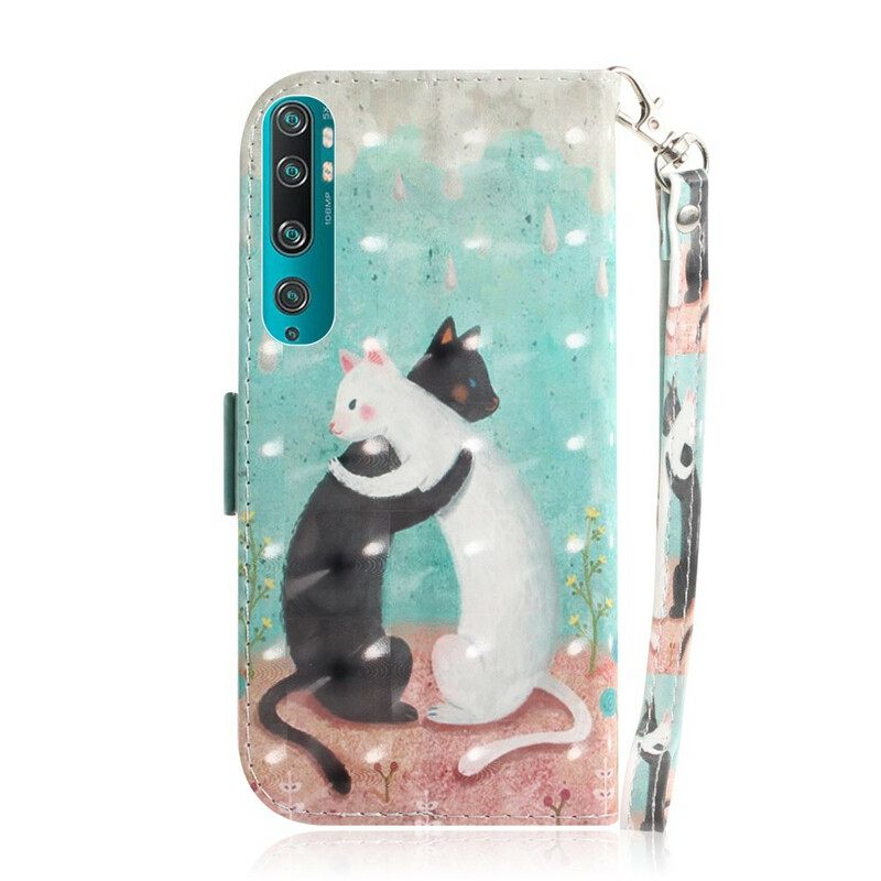 Θήκη Flip Xiaomi Mi 10 / 10 Pro με κορδονι Thong Cat Friends