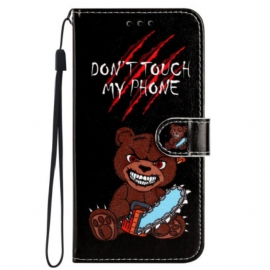 Δερματινη Θηκη Samsung Galaxy S24 5g Angry Bear Με Λουράκι