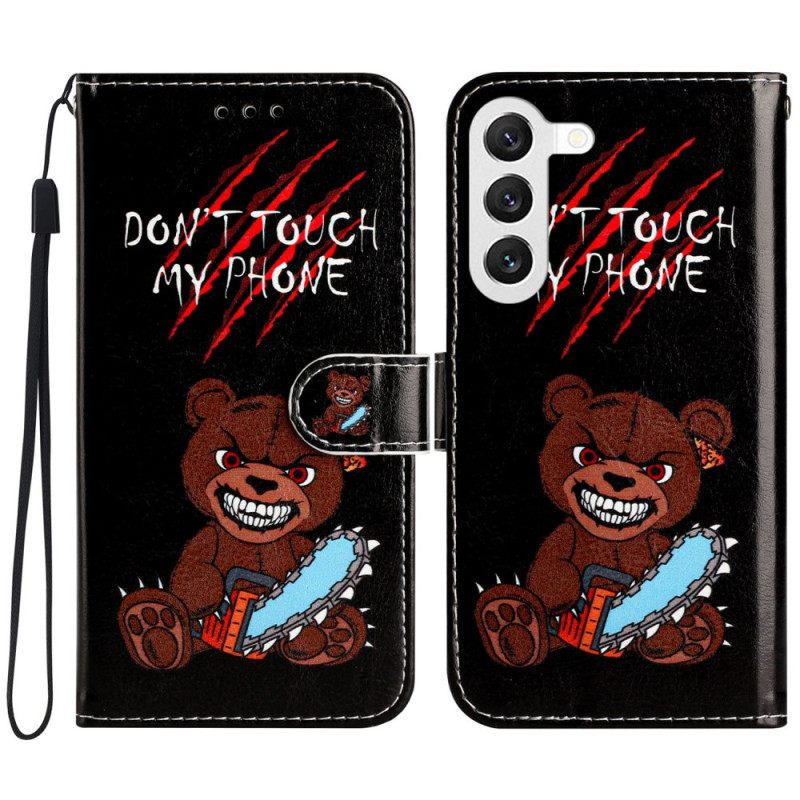 Δερματινη Θηκη Samsung Galaxy S24 5g Angry Bear Με Λουράκι