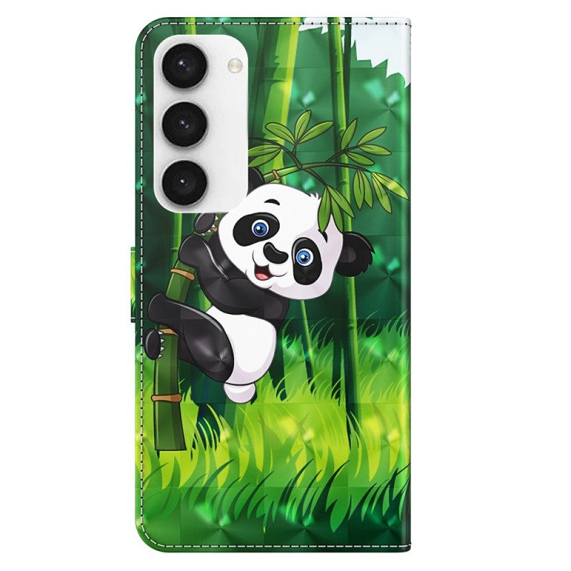 Δερματινη Θηκη Samsung Galaxy S24 5g Bamboo Panda Με Λουράκι