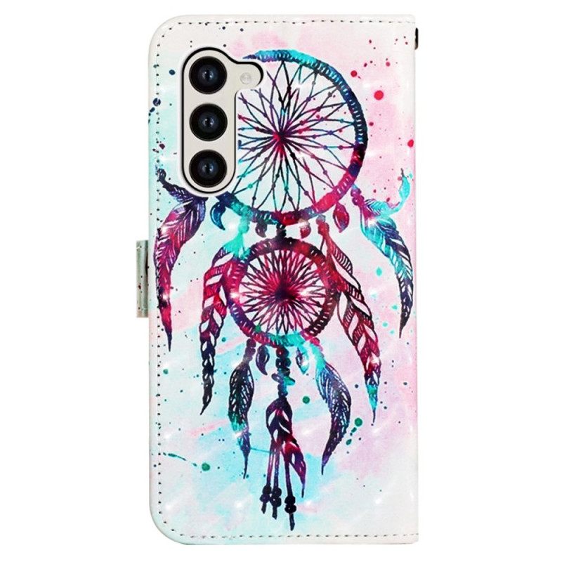 Δερματινη Θηκη Samsung Galaxy S24 5g Red Watercolor Dream Catcher