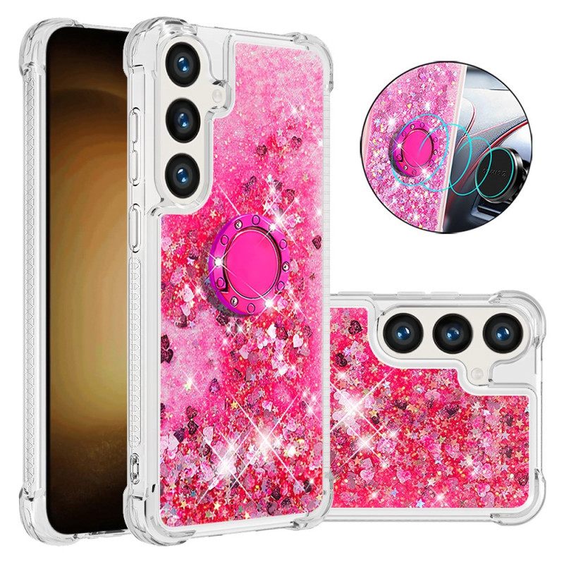 Κάλυμμα Samsung Galaxy S24 5g Με Glitter Support Ring Σιλικόνης