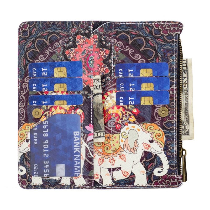 Θηκη Κινητου Samsung Galaxy S24 5g Θήκες Κινητών Tribal Elephant Wallet With Strap