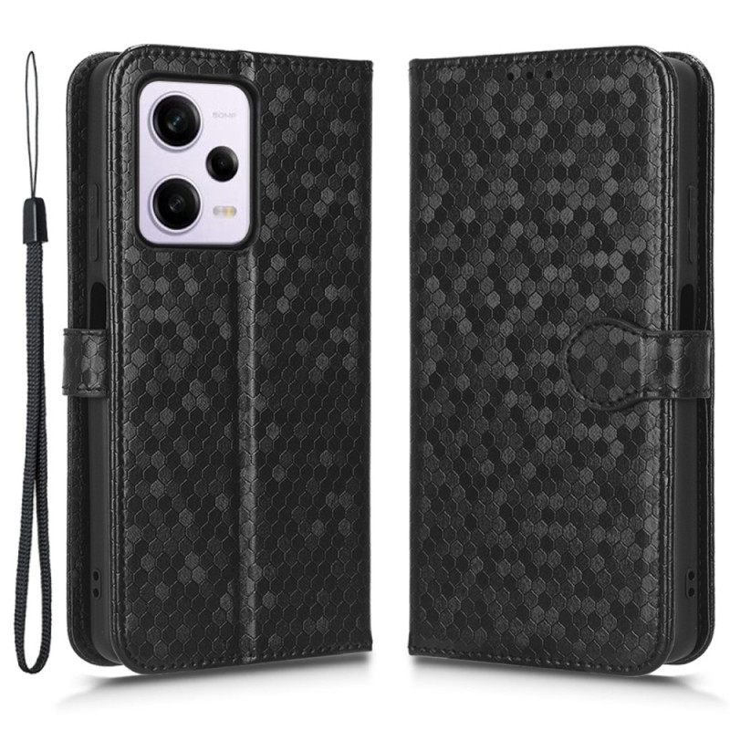 δερματινη θηκη Xiaomi Redmi Note 12 Pro με κορδονι 3d Pattern Strappy