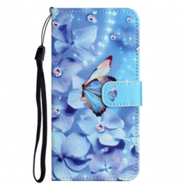 Κάλυμμα Samsung Galaxy S23 5G με κορδονι Strappy Diamond Butterflies