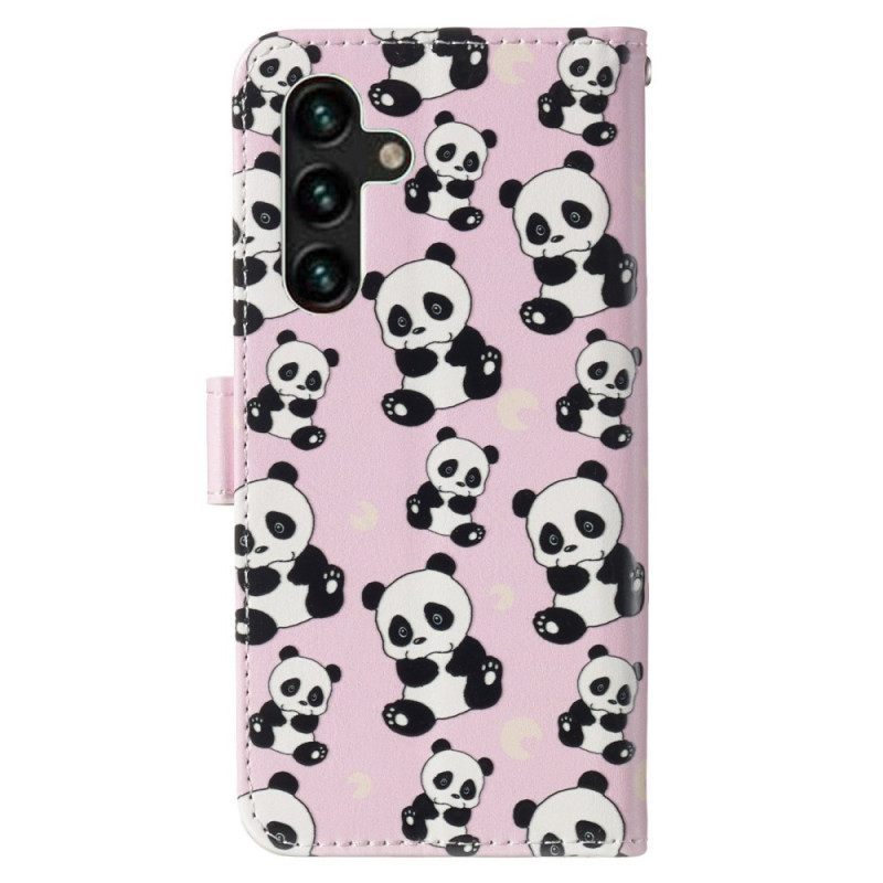 Κάλυμμα Samsung Galaxy S23 5G με κορδονι Strappy Pandas