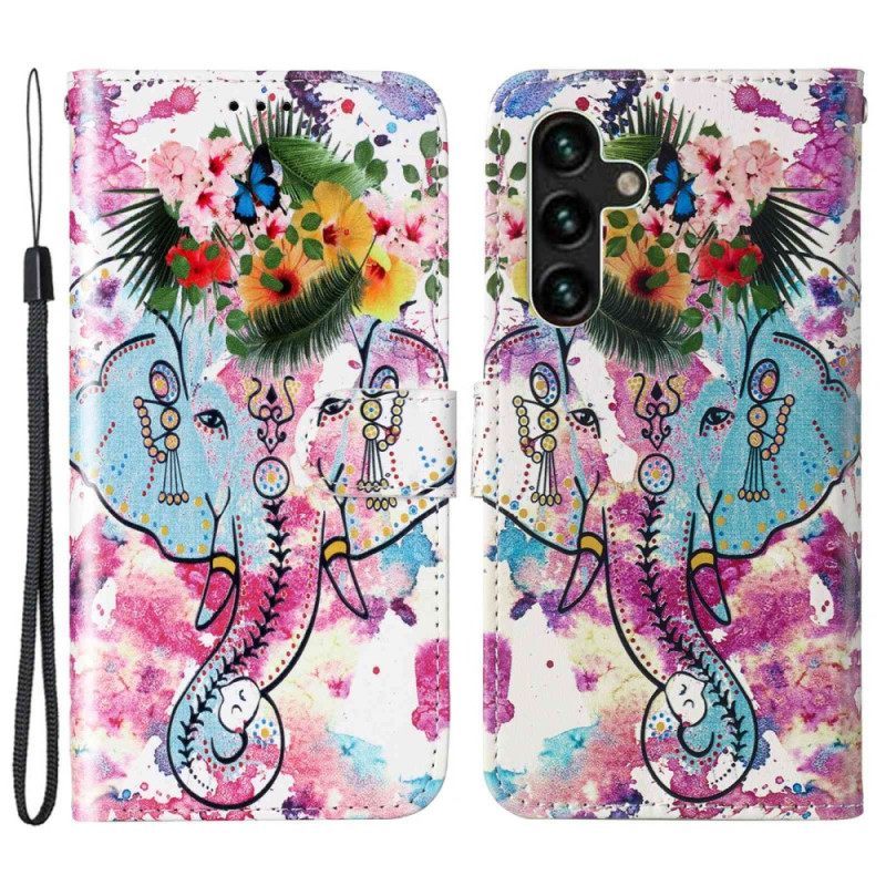 Κάλυμμα Samsung Galaxy S23 5G με κορδονι Tribal Elephant Με Λουράκι