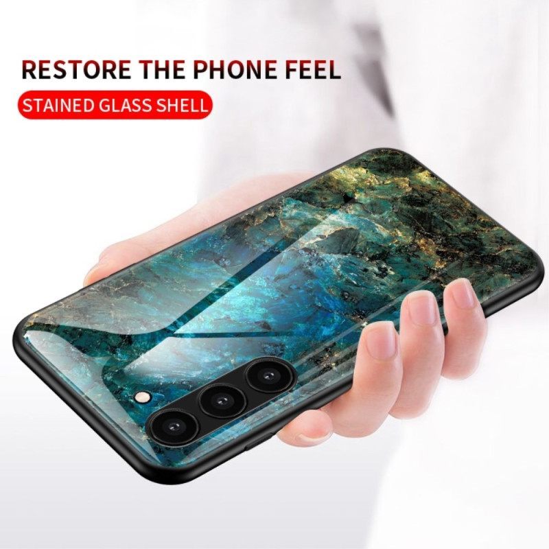 Θήκη Samsung Galaxy S23 5G Μάρμαρο Tempered Glass