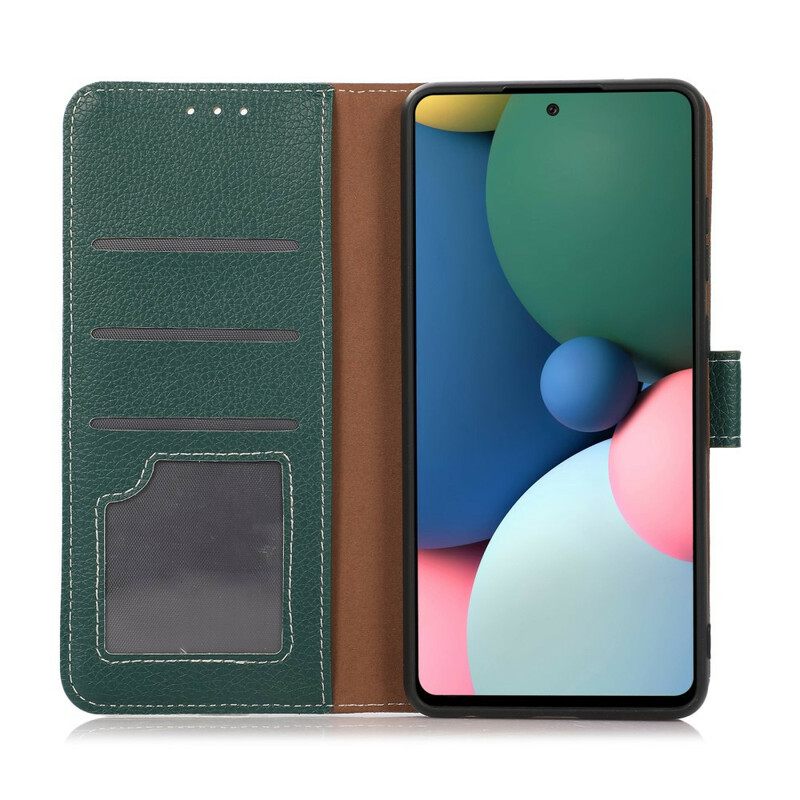 Κάλυμμα Oppo A16 / A16s Ραφές Litchi Leather Effect