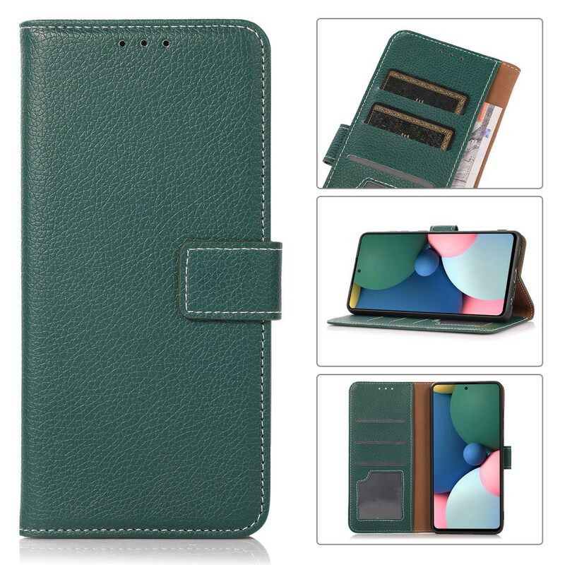 Κάλυμμα Oppo A16 / A16s Ραφές Litchi Leather Effect