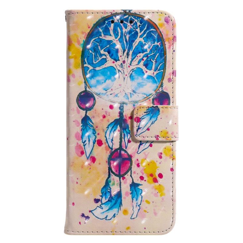 δερματινη θηκη iPhone 14 Pro Max Ακουαρέλα Dream Catcher