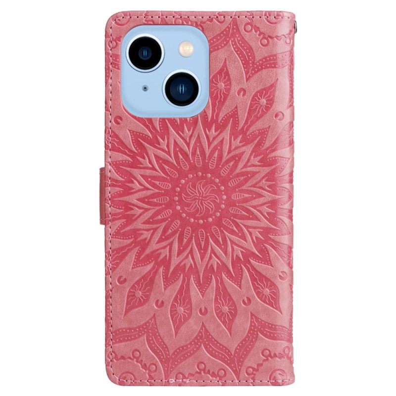 Κάλυμμα iPhone 14 Pro Max Sun Mandala Με Κορδόνι