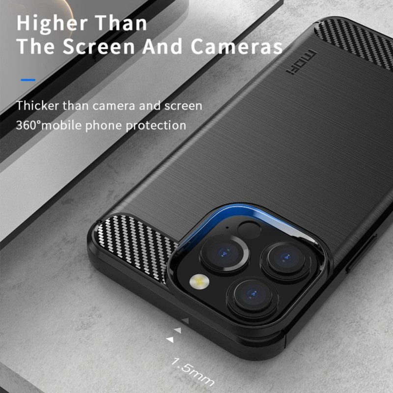 θηκη κινητου iPhone 14 Pro Max Mofi Brushed Carbon Fiber