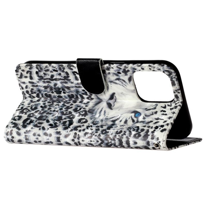 Κάλυμμα iPhone 15 Pro με κορδονι 3d Leopard Με Λουράκι