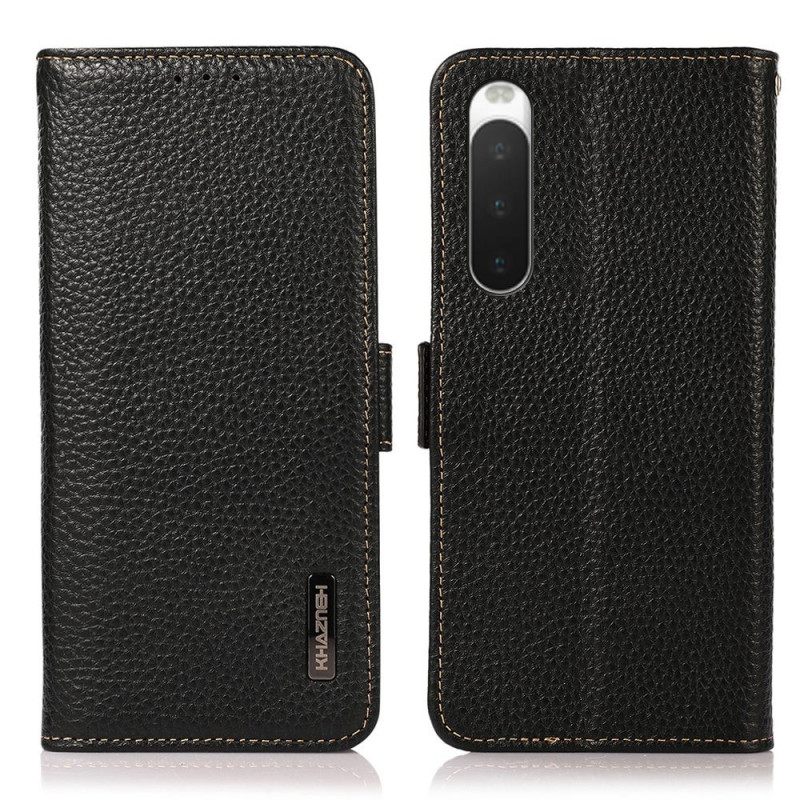 Κάλυμμα Sony Xperia 10 IV Litchi Leather Khazneh Rfid