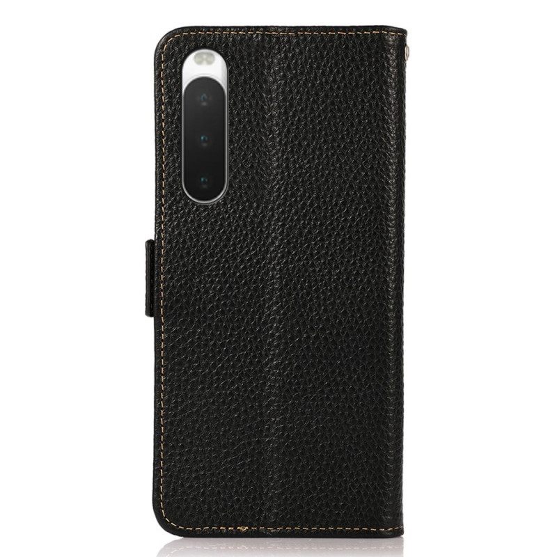 Κάλυμμα Sony Xperia 10 IV Litchi Leather Khazneh Rfid