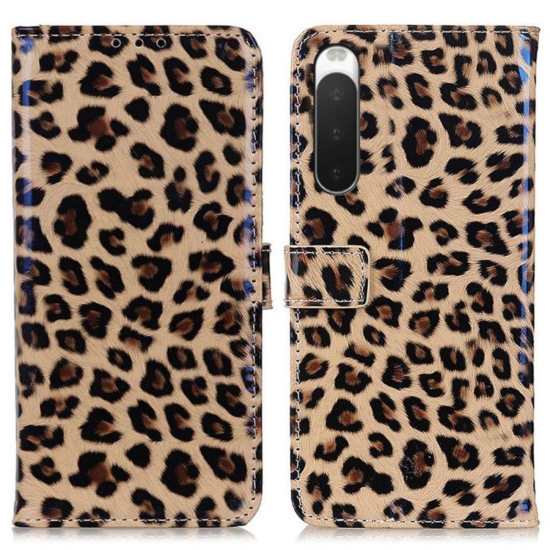 Θήκη Flip Sony Xperia 10 IV Leopard Skin Effect