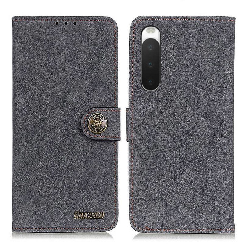 Θήκη Flip Sony Xperia 10 IV Vintage Khazneh Split Leather