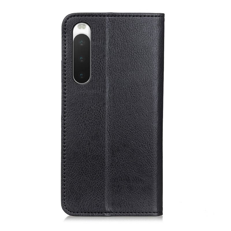 θηκη κινητου Sony Xperia 10 IV Θήκη Flip Litchi Split Leather