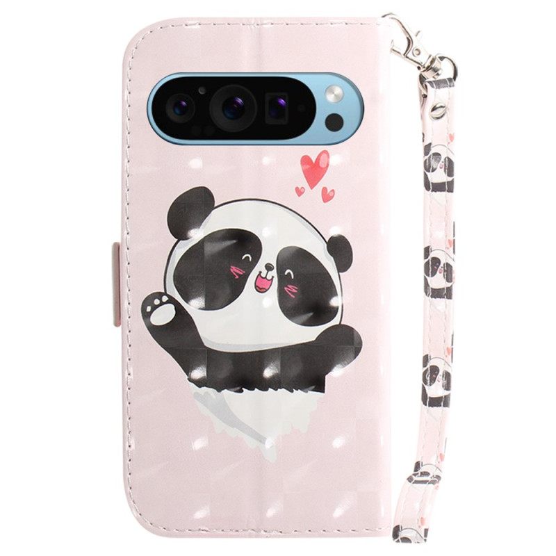 Δερματινη Θηκη Google Pixel 9 Pro Panda Love With Strap