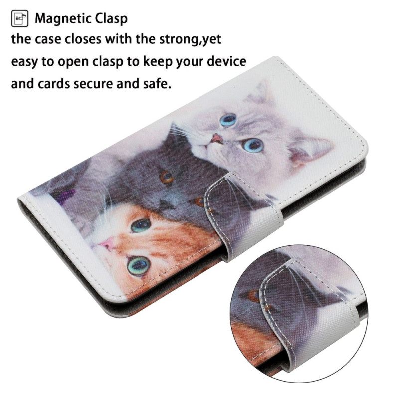 δερματινη θηκη Xiaomi Redmi 10C με κορδονι Μόνο Thong Cats