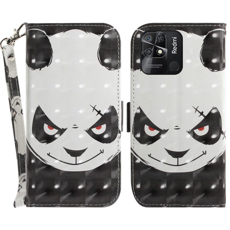 Κάλυμμα Xiaomi Redmi 10C με κορδονι Angry Panda Με Λουράκι