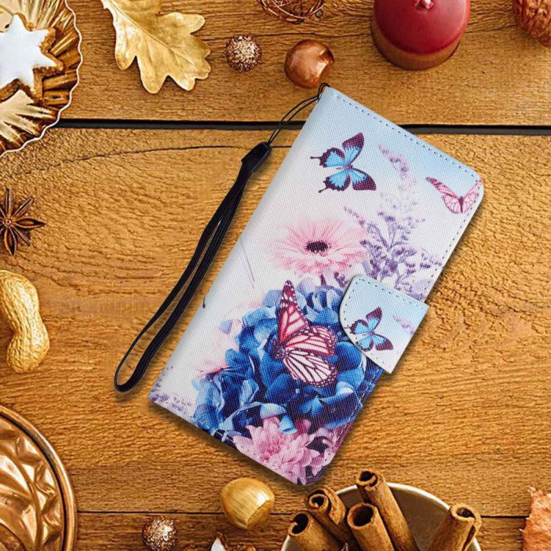 Κάλυμμα Xiaomi Redmi 10C με κορδονι Floral Fantasy Strappy