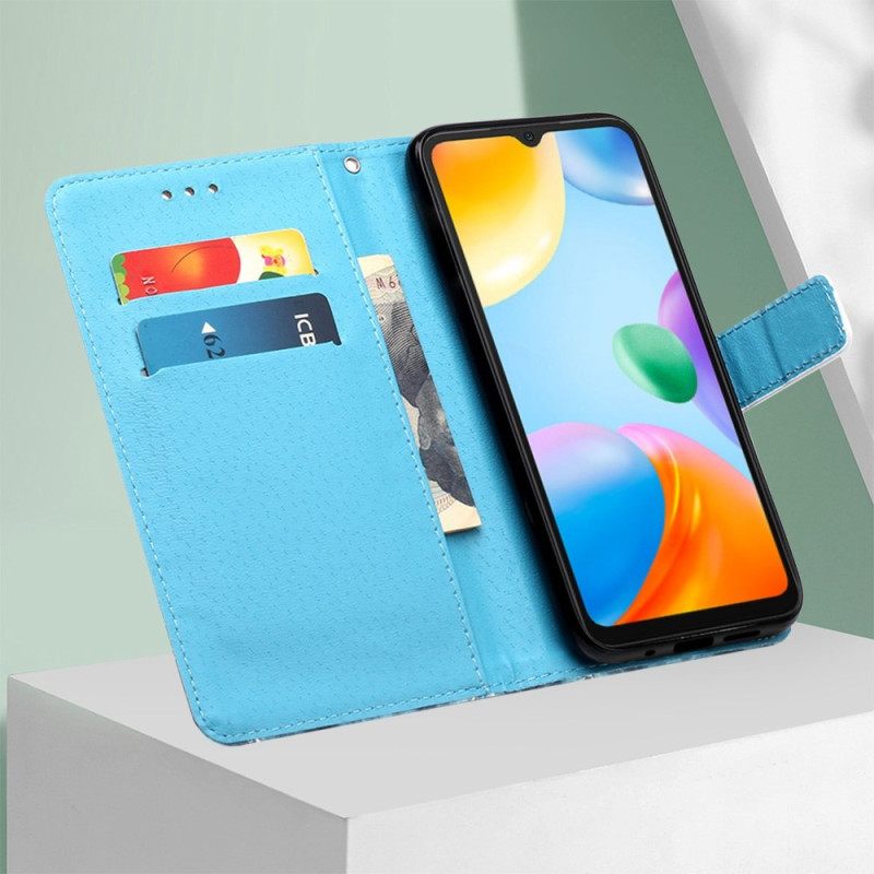 Κάλυμμα Xiaomi Redmi 10C με κορδονι Flying Strap Butterflies