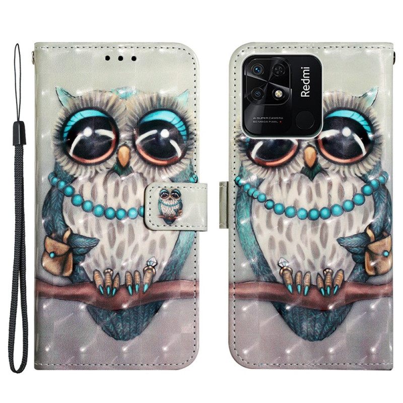 Κάλυμμα Xiaomi Redmi 10C με κορδονι Miss Strappy Owl