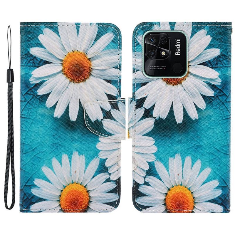 Κάλυμμα Xiaomi Redmi 10C με κορδονι Strappy Daisies