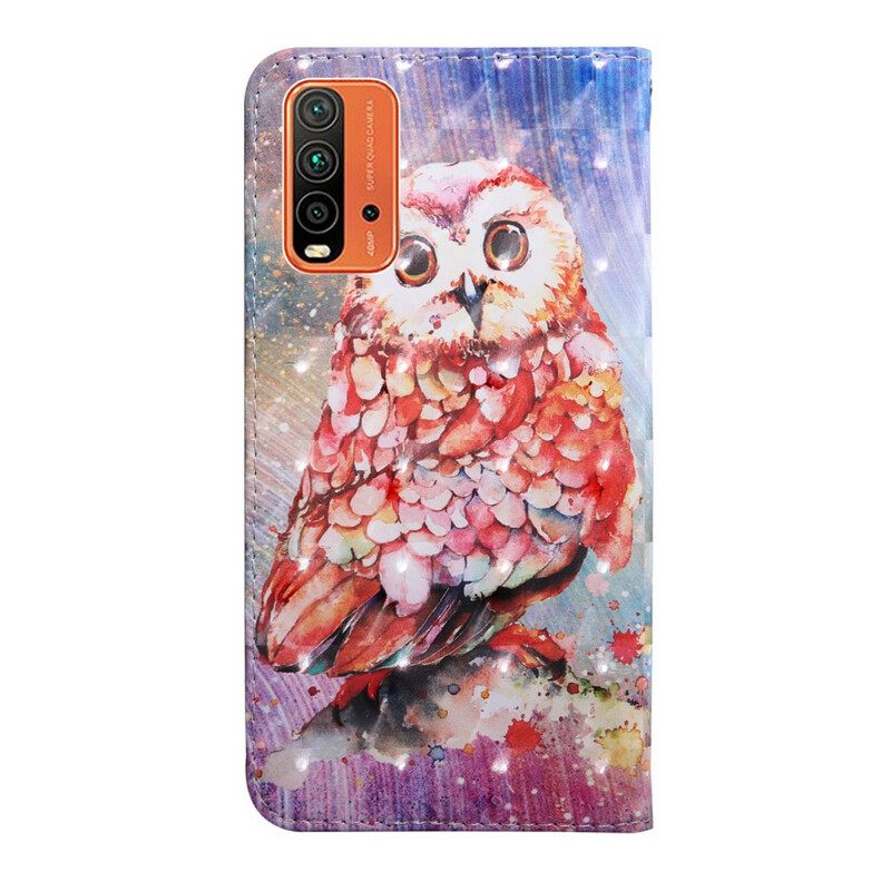 δερματινη θηκη Xiaomi Redmi 9T Ελαφριά Κηλίδα Germain The Owl