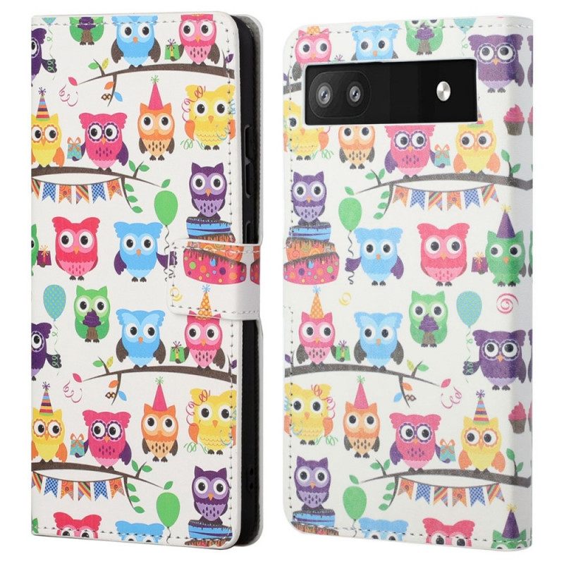 δερματινη θηκη Google Pixel 6A Band Of Owls