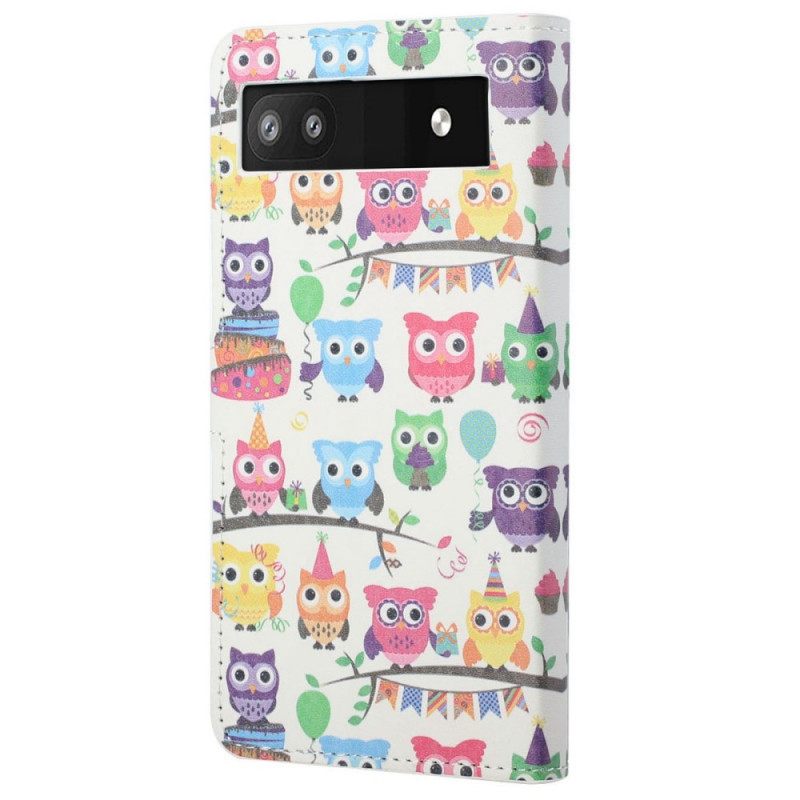 δερματινη θηκη Google Pixel 6A Band Of Owls