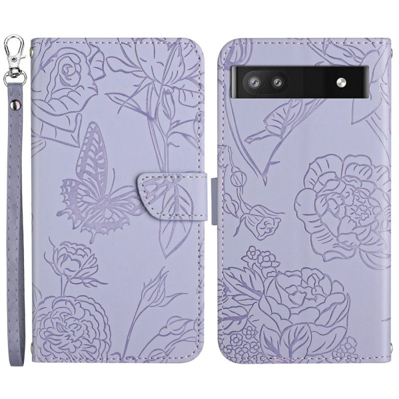 Κάλυμμα Google Pixel 6A με κορδονι Premium Strap Butterflies