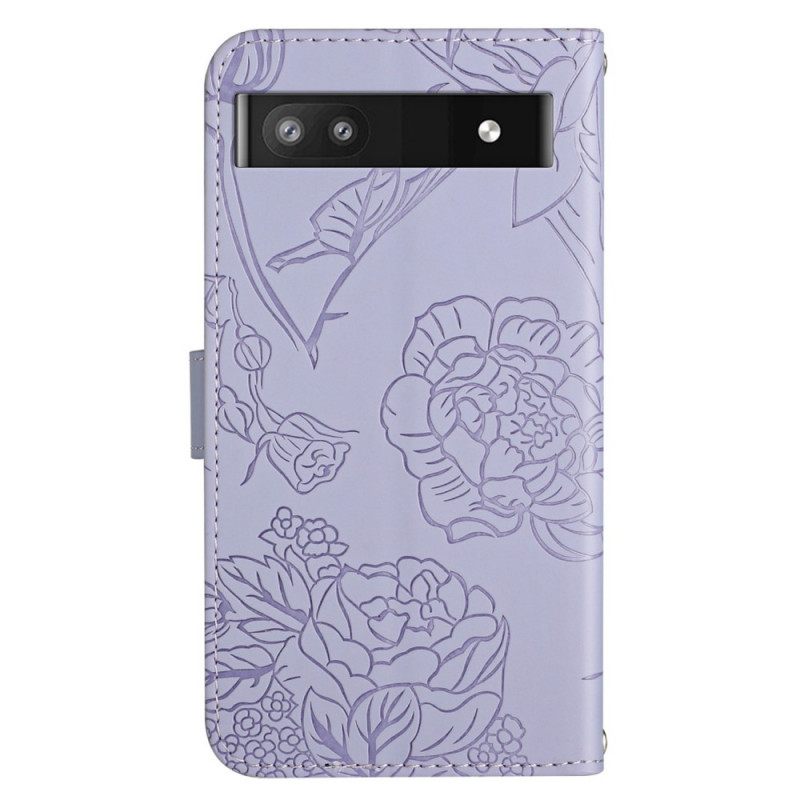 Κάλυμμα Google Pixel 6A με κορδονι Premium Strap Butterflies