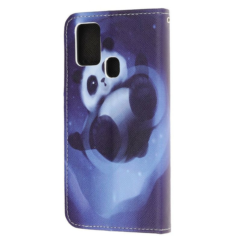 Θήκη Flip OnePlus Nord N100 με κορδονι Panda Space Strap